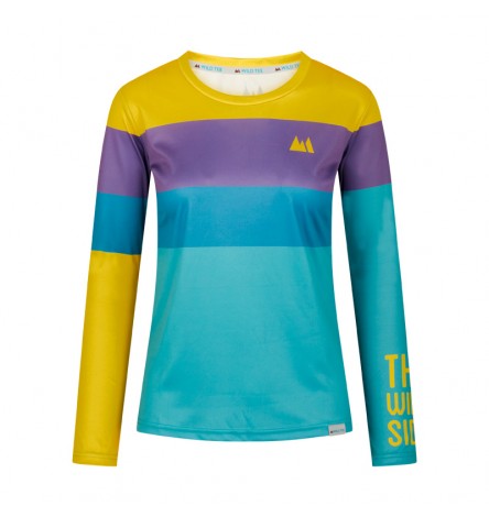 Color Block Acquamarina Manica Lunga Donna