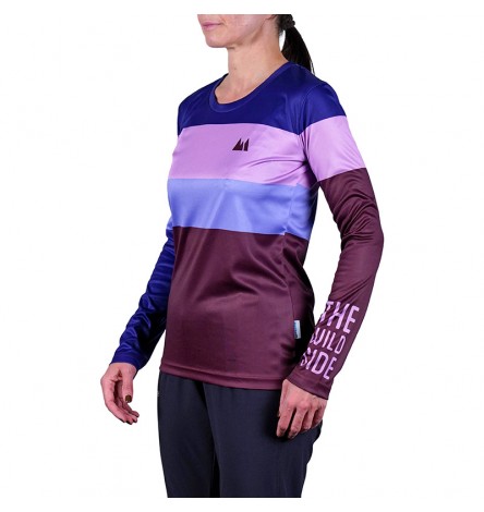 Color Block Lilla Manica Lunga Donna