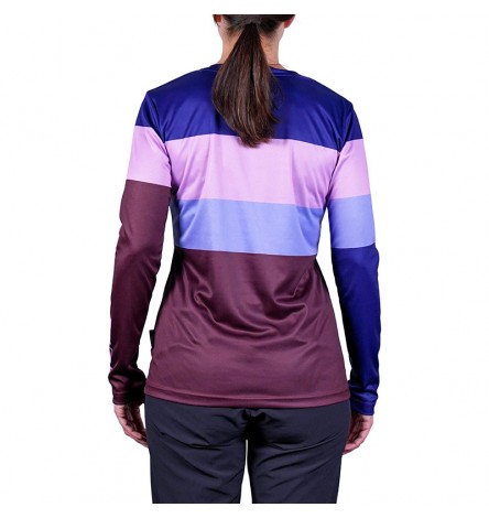 Color Block Lilla Manica Lunga Donna