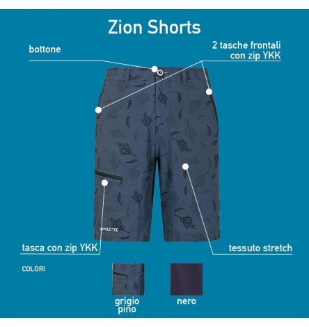 Zion Pantaloncino Cargo Uomo Grigio/Pino