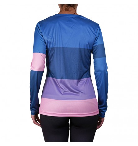 Color Block Rosa Manica Lunga Donna