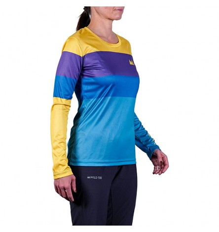 Color Block Turquoise Long Sleeve Women