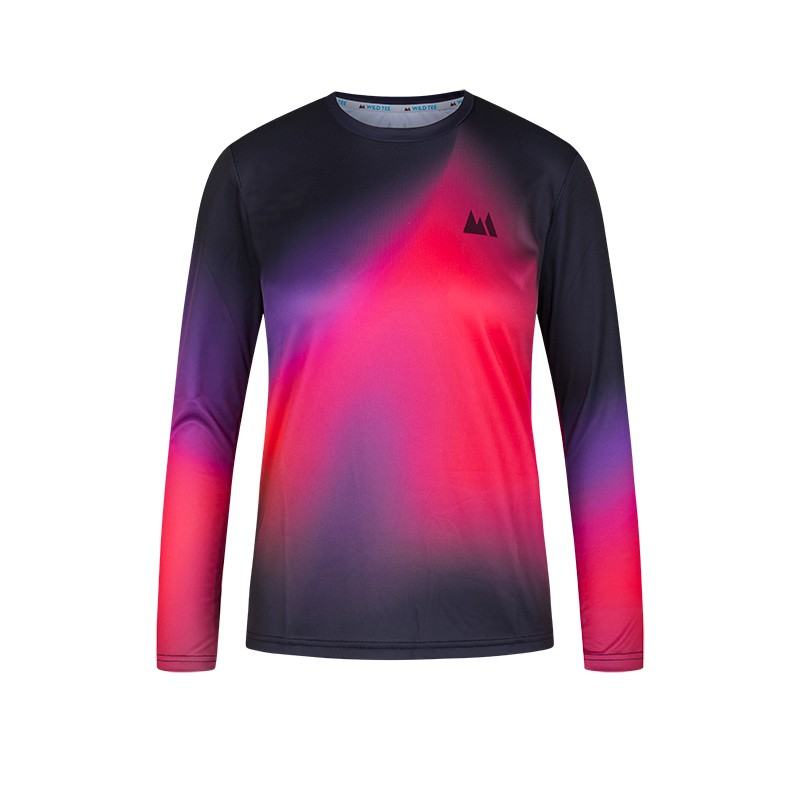 Gradient Fuchsia Women's Long Sleeve Sports T-Shirt