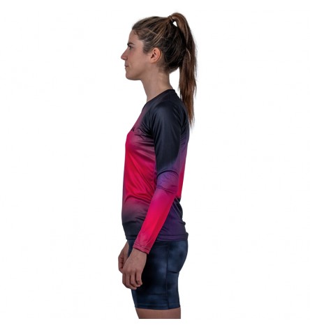 Gradient Fuchsia Long Sleeve Women