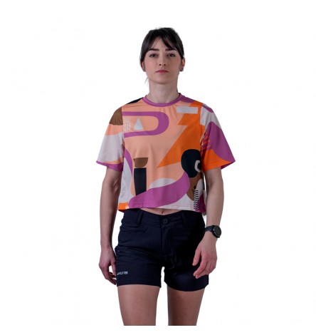 Road Abstract Cropped Women T-Shirt