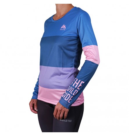 Color Block Pink Long Sleeve Women