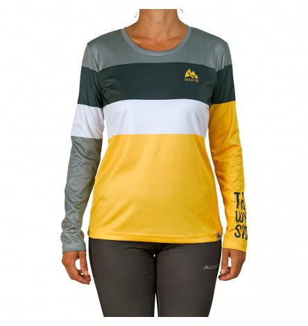 Color Block Yellow Long Sleeve Women