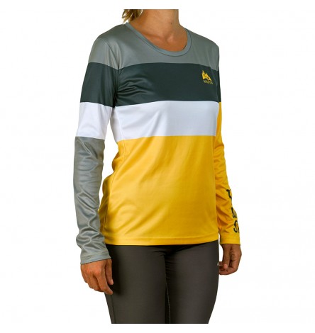 Color Block Yellow Long Sleeve Women