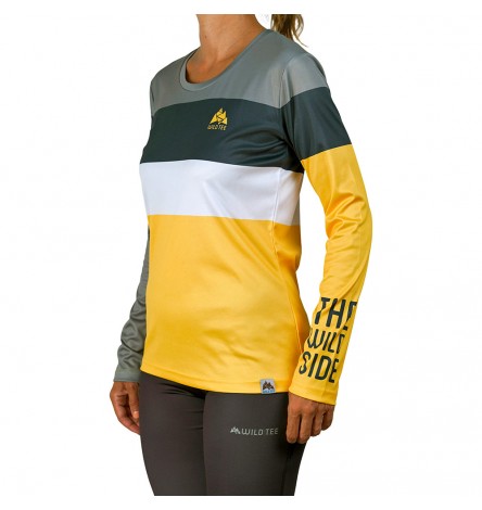 Color Block Yellow Long Sleeve Women