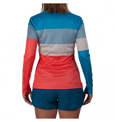 Color Block Teal Long Sleeve Women