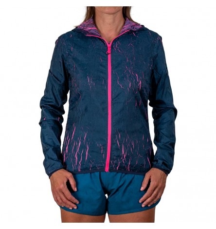 Windbreaker Hoodie Lava Blue/Fuchsia Women