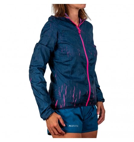 Windbreaker Hoodie Lava Blue/Fuchsia Women