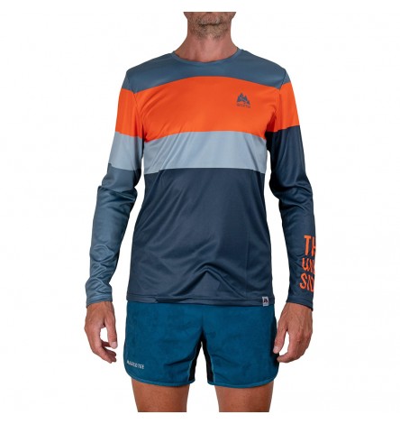 Color Block Orange Men Long Sleeve