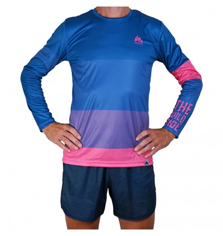 Color Block Pink Men Long Sleeve