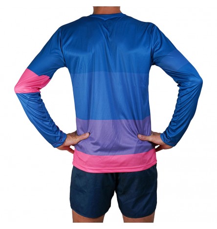 Color Block Pink Men Long Sleeve