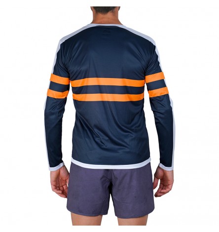 Color Stripes Orange Men Long Sleeve