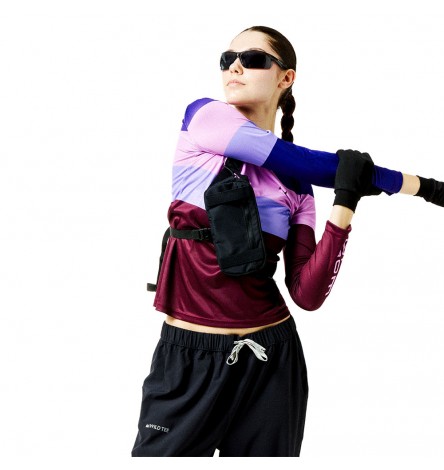 Color Block Lilla Manica Lunga Donna