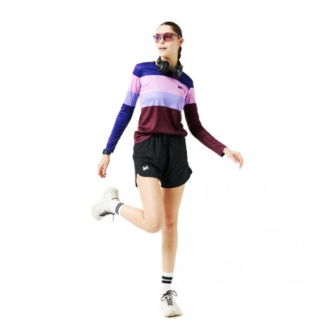 Color Block Lilla Manica Lunga Donna